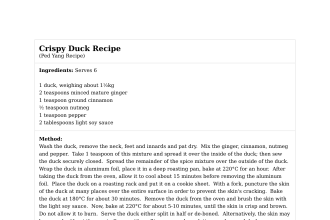 Crispy Duck Recipe