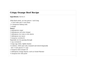 Crispy Orange Beef Recipe