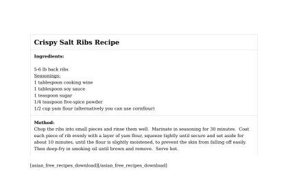Crispy Salt Ribs Recipe