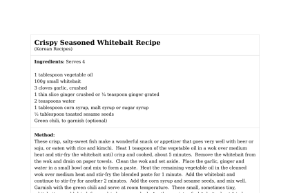 Crispy Seasoned Whitebait Recipe