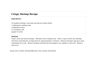 Crispy Shrimp Recipe