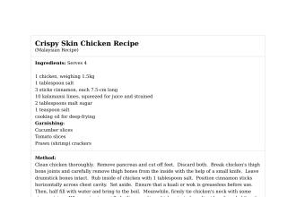 Crispy Skin Chicken Recipe