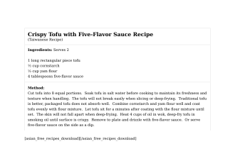 Crispy Tofu with Five-Flavor Sauce Recipe