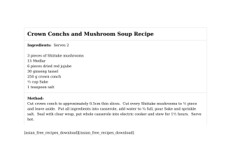 Crown Conchs and Mushroom Soup Recipe