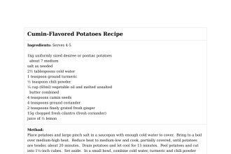 Cumin-Flavored Potatoes Recipe