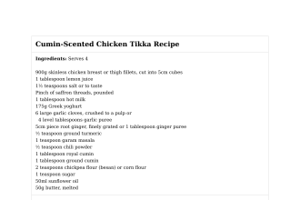 Cumin-Scented Chicken Tikka Recipe