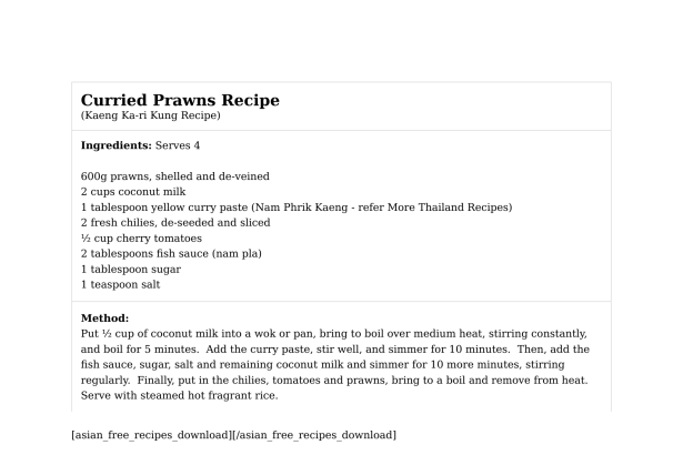 Curried Prawns Recipe