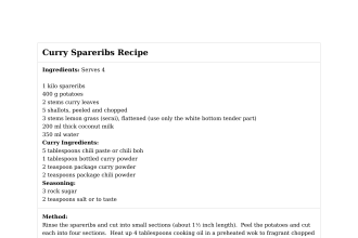 Curry Spareribs Recipe