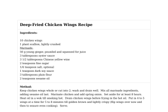 Deep-Fried Chicken Wings Recipe