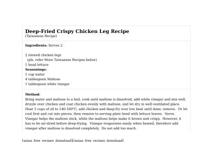 Deep-Fried Crispy Chicken Leg Recipe