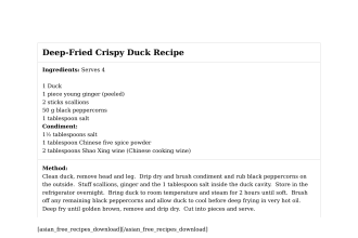 Deep-Fried Crispy Duck Recipe