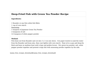 Deep-Fried Fish with Green Tea Powder Recipe
