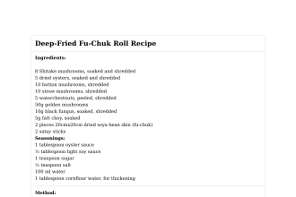 Deep-Fried Fu-Chuk Roll Recipe