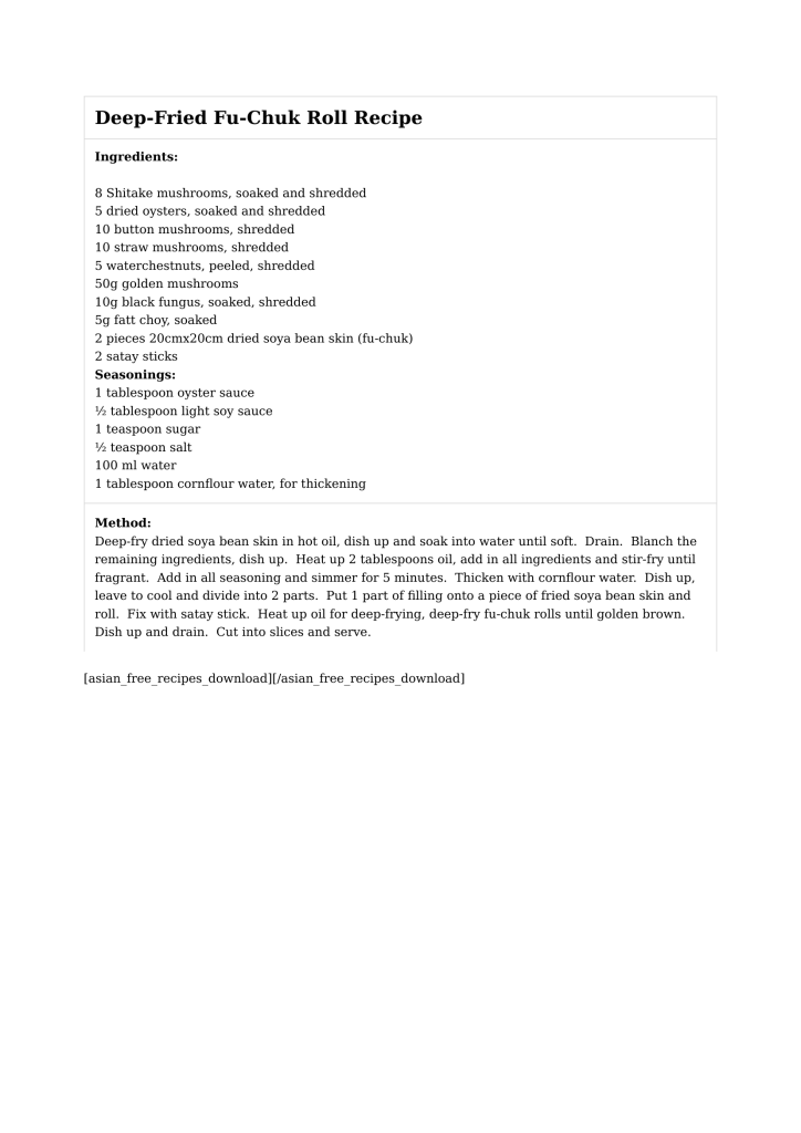 DeepFried FuChuk Roll Recipe
