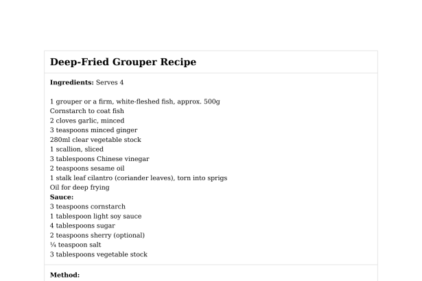 Deep-Fried Grouper Recipe