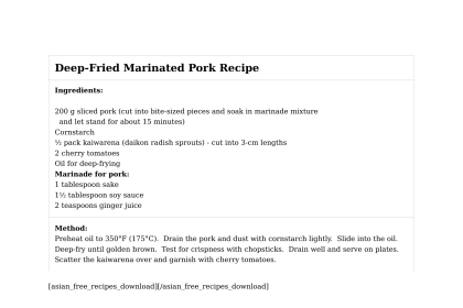 Deep-Fried Marinated Pork Recipe