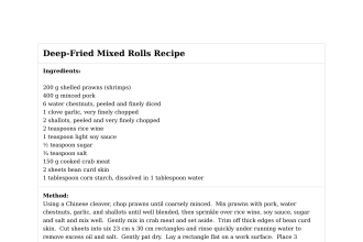 Deep-Fried Mixed Rolls Recipe