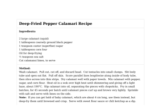 Deep-Fried Pepper Calamari Recipe
