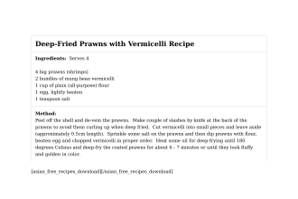 Deep-Fried Prawns with Vermicelli Recipe