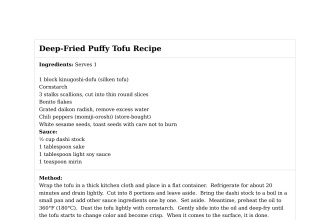 Deep-Fried Puffy Tofu Recipe
