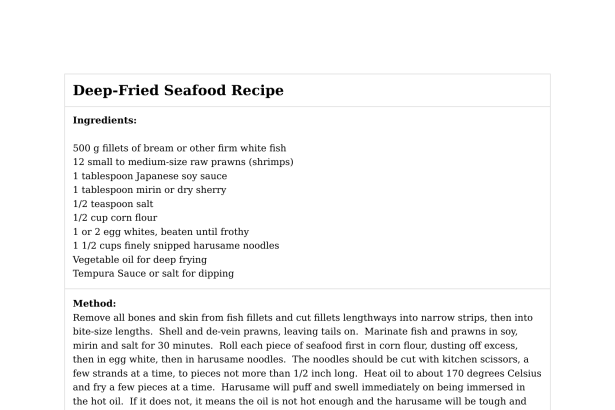 Deep-Fried Seafood Recipe
