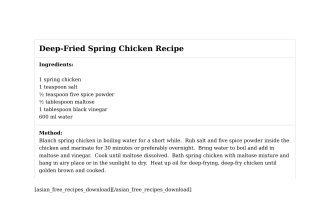 Deep-Fried Spring Chicken Recipe