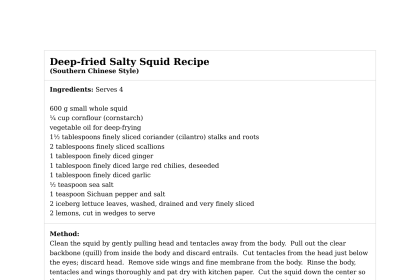 Deep-fried Salty Squid Recipe