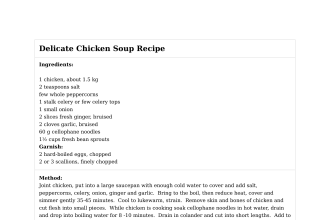 Delicate Chicken Soup Recipe