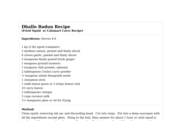 Dhallo Badun Recipe