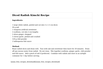 Diced Radish Kimchi Recipe