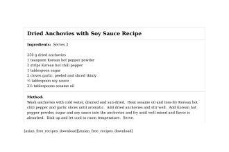 Dried Anchovies with Soy Sauce Recipe