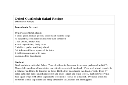Dried Cuttlefish Salad Recipe