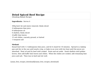 Dried Spiced Beef Recipe