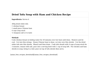 Dried Tofu Soup with Ham and Chicken Recipe