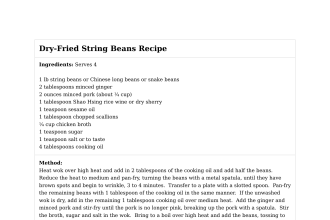 Dry-Fried String Beans Recipe