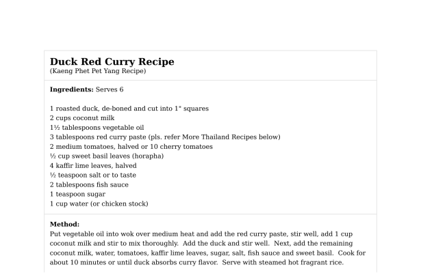 Duck Red Curry Recipe