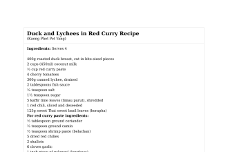 Duck and Lychees in Red Curry Recipe