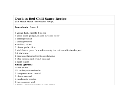 Duck in Red Chili Sauce Recipe