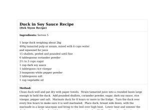 Duck in Soy Sauce Recipe