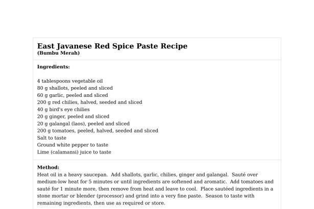 East Javanese Red Spice Paste Recipe