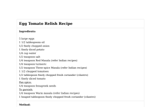 Egg Tomato Relish Recipe