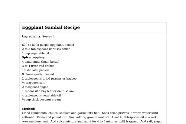 Eggplant Sambal Recipe