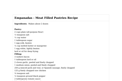 Empanadas - Meat Filled Pastries Recipe