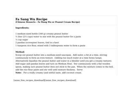Fa Sang Wu Recipe