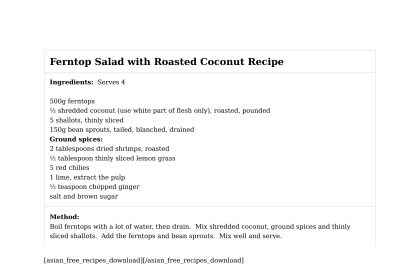 Ferntop Salad with Roasted Coconut Recipe