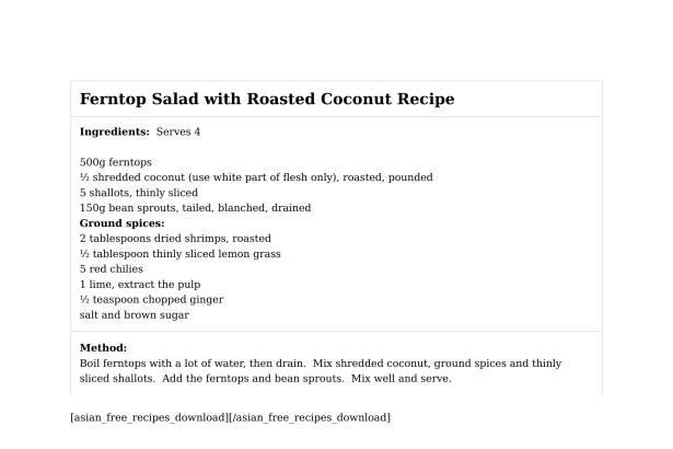 Ferntop Salad with Roasted Coconut Recipe