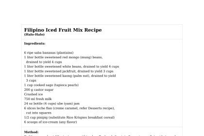 Filipino Iced Fruit Mix Recipe