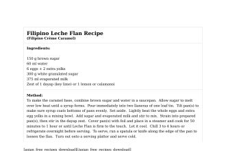 Filipino Leche Flan Recipe