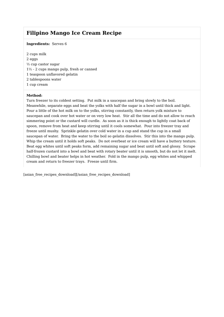 Filipino Mango Ice Cream Recipe