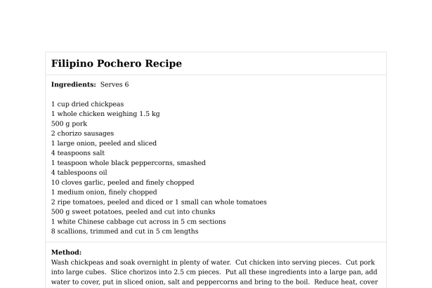 Filipino Pochero Recipe